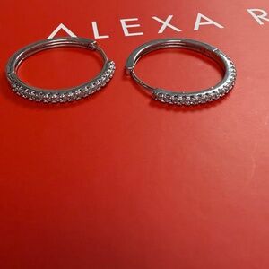 By Alexa Rae 2025 Advent Adjustable BRILLIANT Silver 1” Hoop earrings NWOT